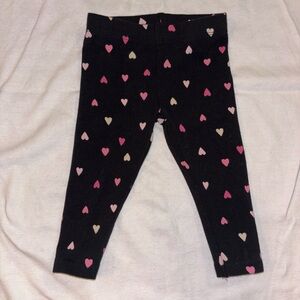 Garanimals Black Leggings with Pink & Cream Hearts